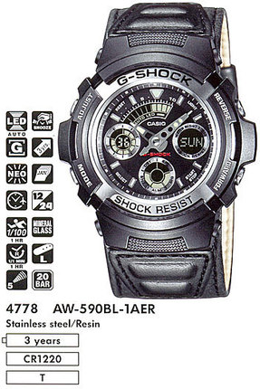 Годинник CASIO AW-590BL-1AER