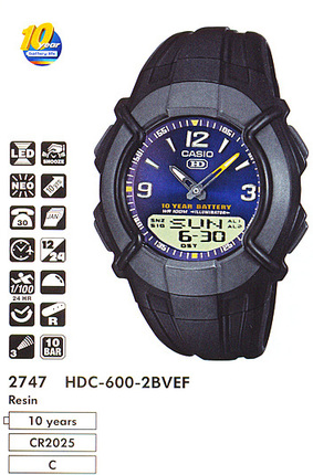 Годинник CASIO HDC-600-2BVEF