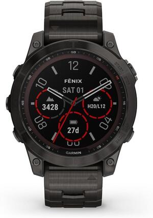 Смарт-часы Garmin fenix 7 Sapphire Solar Edition Carbon Gray DLC Titanium with Black Band (010-02540-39)