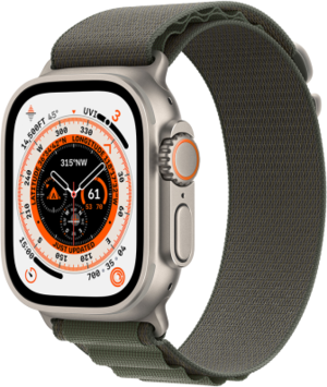 Смарт-годинник Apple Watch Ultra GPS + Cellular 49mm Titanium Case with Green Alpine Loop M (MQFN3UL/A)