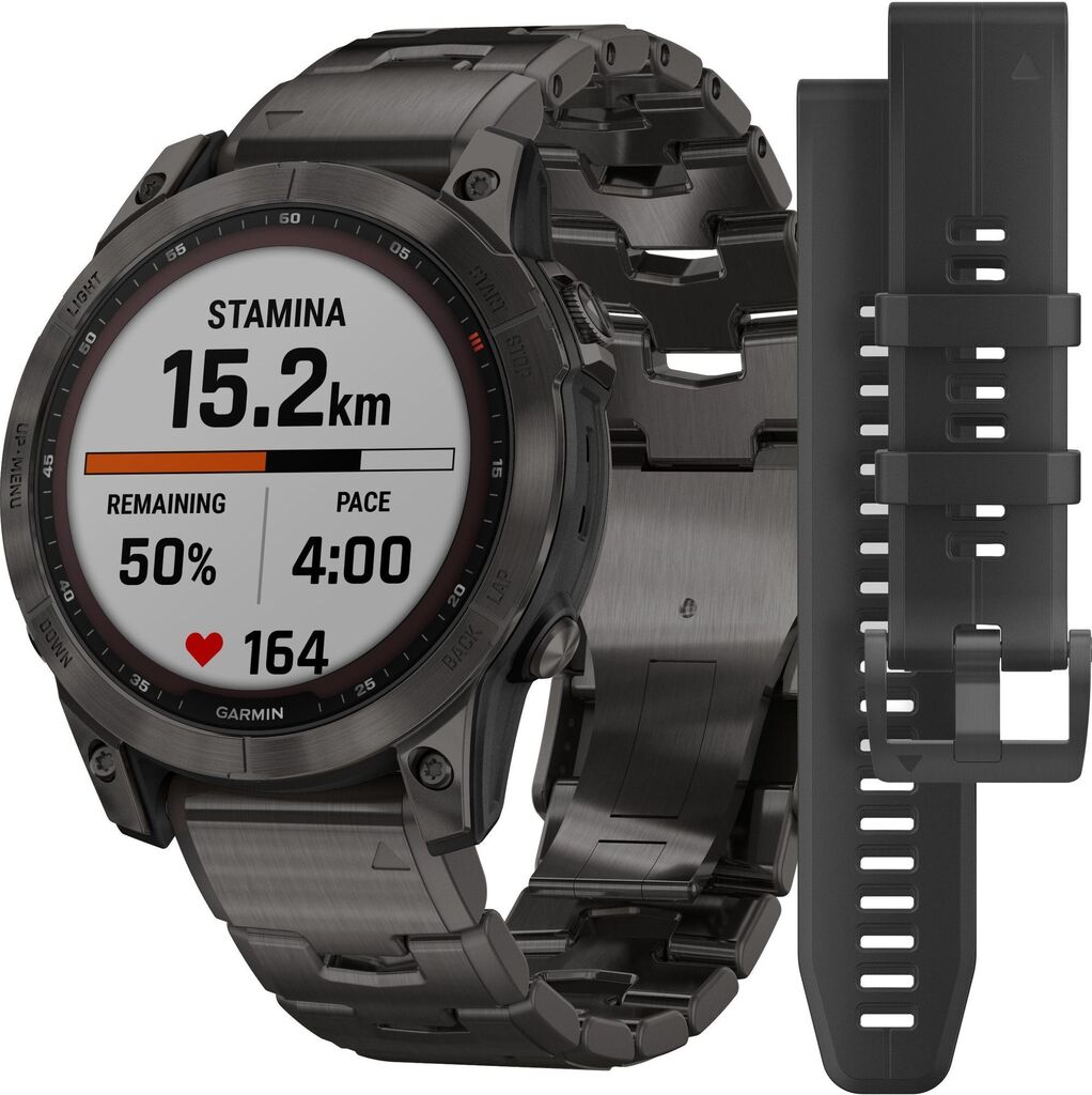 

Смарт-часы Garmin fenix 7 Sapphire Solar Edition Carbon Gray DLC Titanium with Black Band (010-02540-39), 010-02540-39